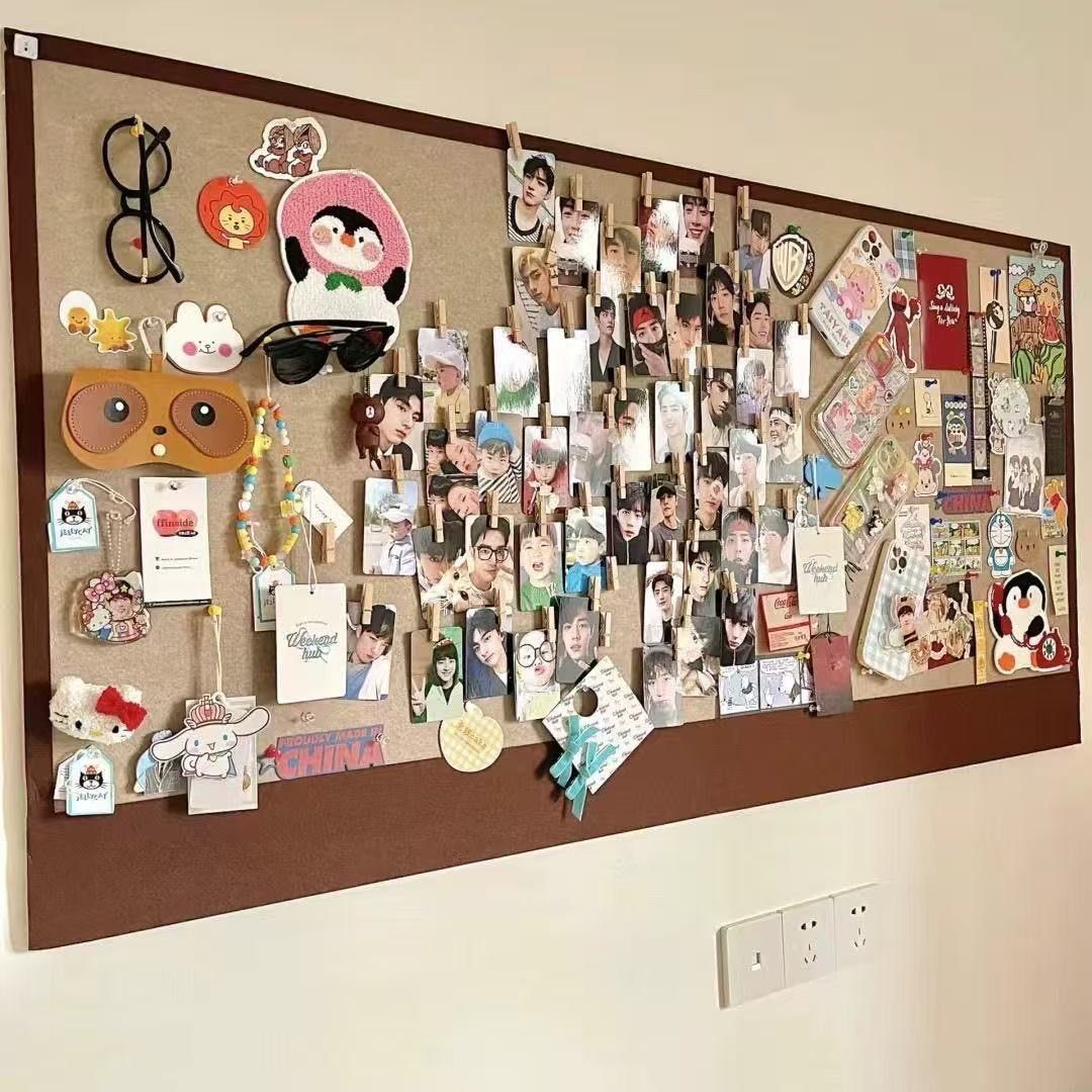 Large Brown Framed Felt Board Bulletin Board (Category: Frames & Pictures) located in Marikina City. Submitted by nea_lein (Listing ID 1465303652, Image 2). Description: - Large felt board with a stylish dark brown wooden frame - Clean tan felt surface ideal for pinning memos, photos, and notes - Sturdy and durable build suitable for home or office use - Versatile design: can be mounted on the wall or placed flat on a desk Dimensions: 120cm x 80 