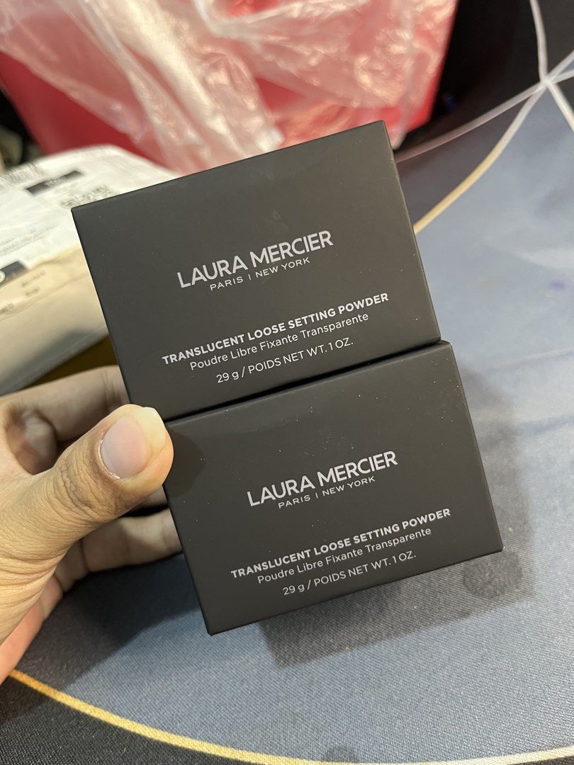 Laura Mercier Translucent Loose Setting Powder 29g (Category: Makeup) located in Manila. Submitted by abbigail029. (Listing ID 1465199090, Image 1). Description: - Authentic Laura Mercier Translucent Loose Setting Powder set - Includes two full-size jars (29g / 1 oz each) - Comes with original black outer packaging boxes - Brand new and unopened - Locks in makeup all day without photo flashback - Best-selling holy grail setting powder.