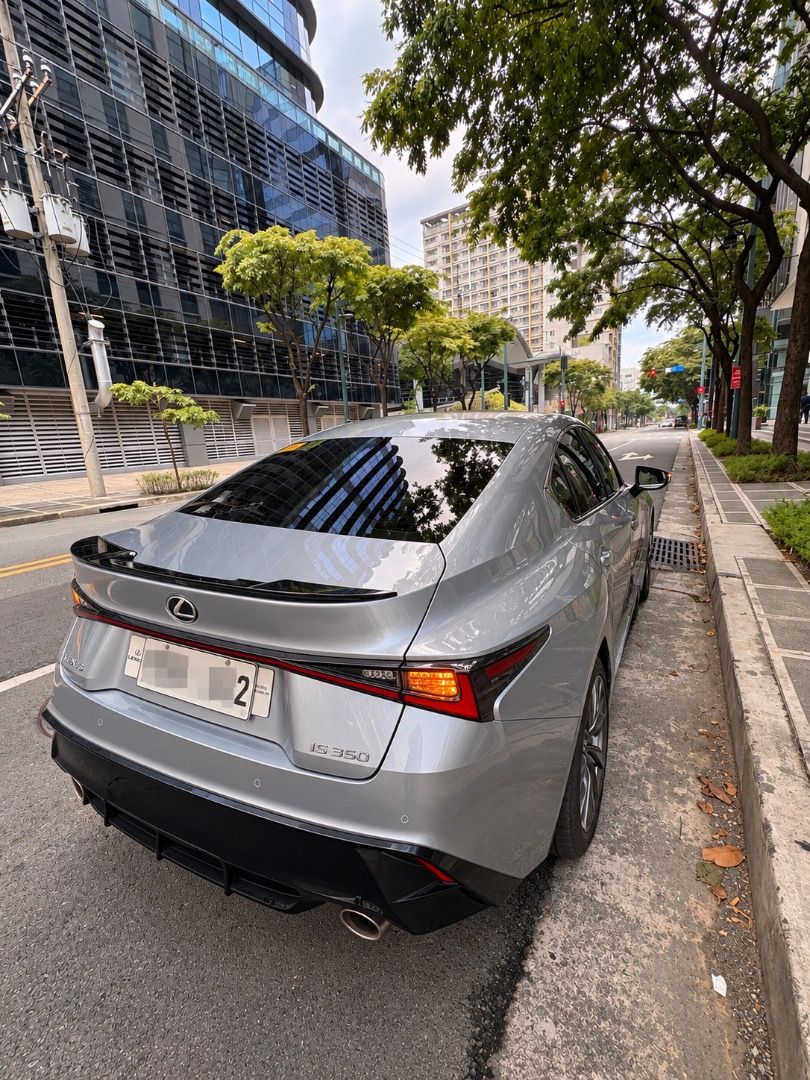 Lexus IS250 F Sport (A) (Category: Used Cars) located in Quezon City. Submitted by mightygoals_123 (Listing ID 1465193249, Image 2). Description: 2022 Lexus IS350 F Sport - 3.5L V6 - Sonic Iridium exterior - Red interior - ~17,400 km mileage - Automatic - Registered - No modifications / all stock - Company-owned - Plate ending in 2 RFS: not being used anymore Price 2.5m / negotiable; send an SMS if interested to view (location QC).