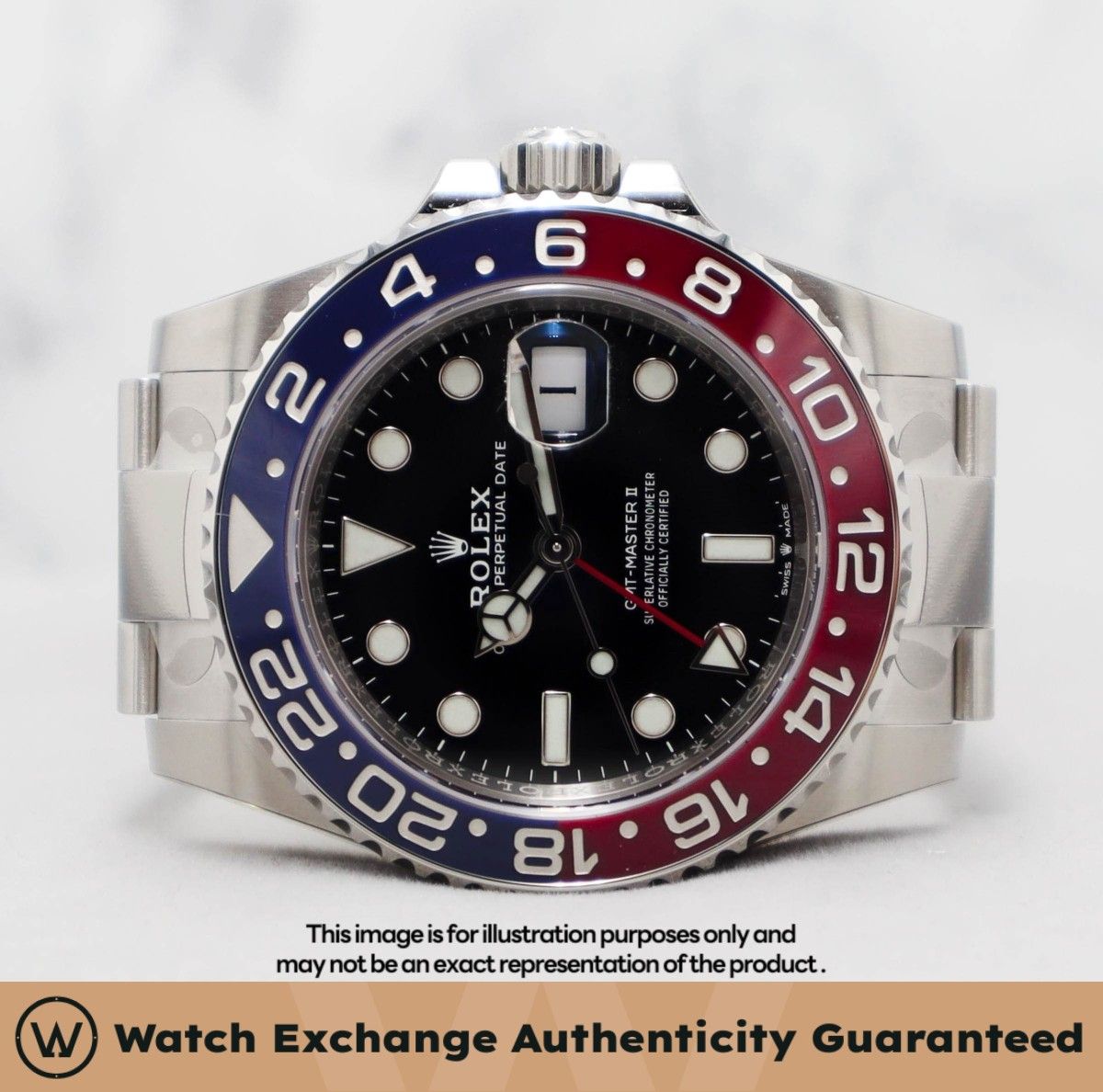 [LNIB] Rolex GMT Master II Pepsi Oyster 126710BLRO 126710 Black Dial Z29210 May 2023 (Category: Watches) located in Singapore. Submitted by watchexchange.sg (Listing ID 1464872106, Image 1). Description: [LNIB] Rolex GMT Master II Pepsi Oyster 126710BLRO 126710 Black Dial Z29210 May 2023 Price: $27,500 Brand: Rolex Model: 126710BLRO Condition: LNIB Dial: Black Case Diameter: 40mm Material: Stainless Steel Original Box: Yes Original Cert/Papers: Y