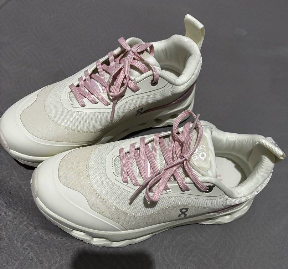 Loewe x On Cloudtilt White Pink Sneakers (Category: Sneakers) located in Bulacan. Submitted by sijayyseven (Listing ID 1465296752, Image 2). Description: - Payment first - No box - thrifted - no issue - jnt or lalamove .