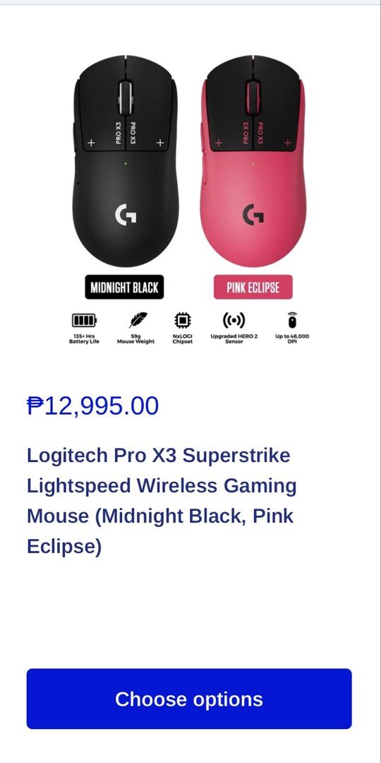 Logitech superstrike x3 gpw 5 ultra (pink) (Category: Mouse & Mousepads) located in Caloocan City. Submitted by zackhaw (Listing ID 1465176305, Image 3). Description: used once just like new mouse Rfs:not my type .