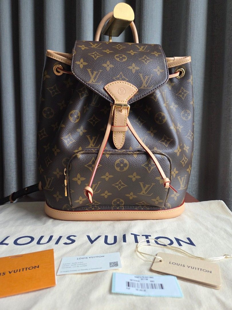 Louis Vuitton Montsouris PM New Version Monogram (Category: Luxury Bags & Wallets) located in Quezon City. Submitted by shop.mar.go (Listing ID 1465178648, Image 1). Description: comes with box, paper bag, tags and paper cards bought locally srp now is 204k has minor watermarks, patina still light in color. very lightweight excellent condition clean interior.
