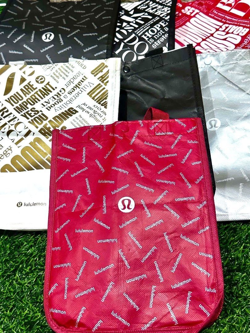 Lululemon Authentic Reusable Empty Gift Bag Gift (12”x9”x4”) (Category: Tote Bags) located in Antipolo. Submitted by saribymonica (Listing ID 1465310679, Image 1). Description: Lululemon Authentic Reusable Empty Gift Bag (12”x9”x4”) Price: 200 each.