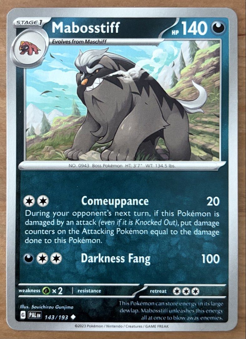 Mabosstiff | Pokemon Cards ~ Paldea Evolved (Category: Raw Singles) located in Makati City. Submitted by cardlab (Listing ID 1465207349, Image 1). Description: Items are 💯 authentic/original/legit. About The Card: •Language: EN • Number: 143/193 • Uncommon • Normal FOR: • Cards ₱99 and below with Card Sleeves • Cards ₱100 and up with Card Sleeves and Used Toploader • ₱10 for Bnew Tops Packaging (If Shipping): ✔️ Plastic cover ✔️ Cardboard ✔️ Bub