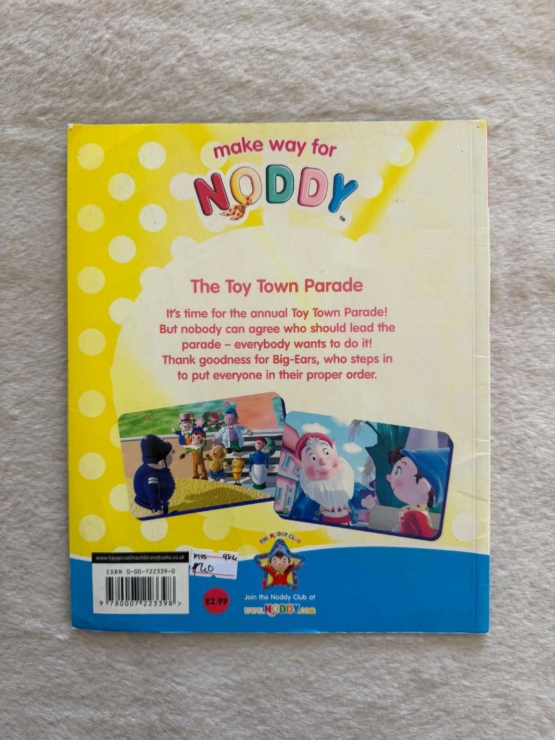 Make way for Noddy The Toy Town Parade - (Category: Children's Books) located in Santiago. Submitted by bookworm_club (Listing ID 1465231556, Image 2). Description: 📚no cancellation, return or exchange. 📚secondhand books. some books are in good condition while some has minimal flaws (foxing, creases, dog-eared pages, etc.) 📚reasonable haggling is allowed. 💰MOP: For same day pickup - CASH & BANK TRANSFER For shipping or scheduled pickup - BANK