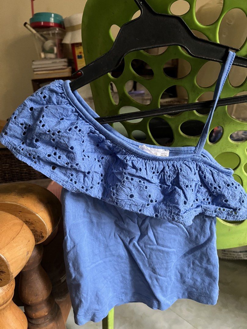 Mango blue eyelet top (Category: Babies & Kids Fashion) located in Imus. Submitted by labella.mnl (Listing ID 1465256826, Image 1). Description: LAST PRICE POSTED LIKE NEW CONDITION NO FLAWS SIZE 140 CM BEST FITS 4-5.