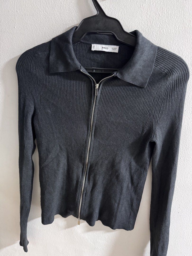 Mango Zipped Knit Cardigan (Category: Longsleeves) located in Makati City. Submitted by officegirl888 (Listing ID 1465331794, Image 2). Description: Slim fit: Fits small to medium For pick up in salcedo Village Makati .