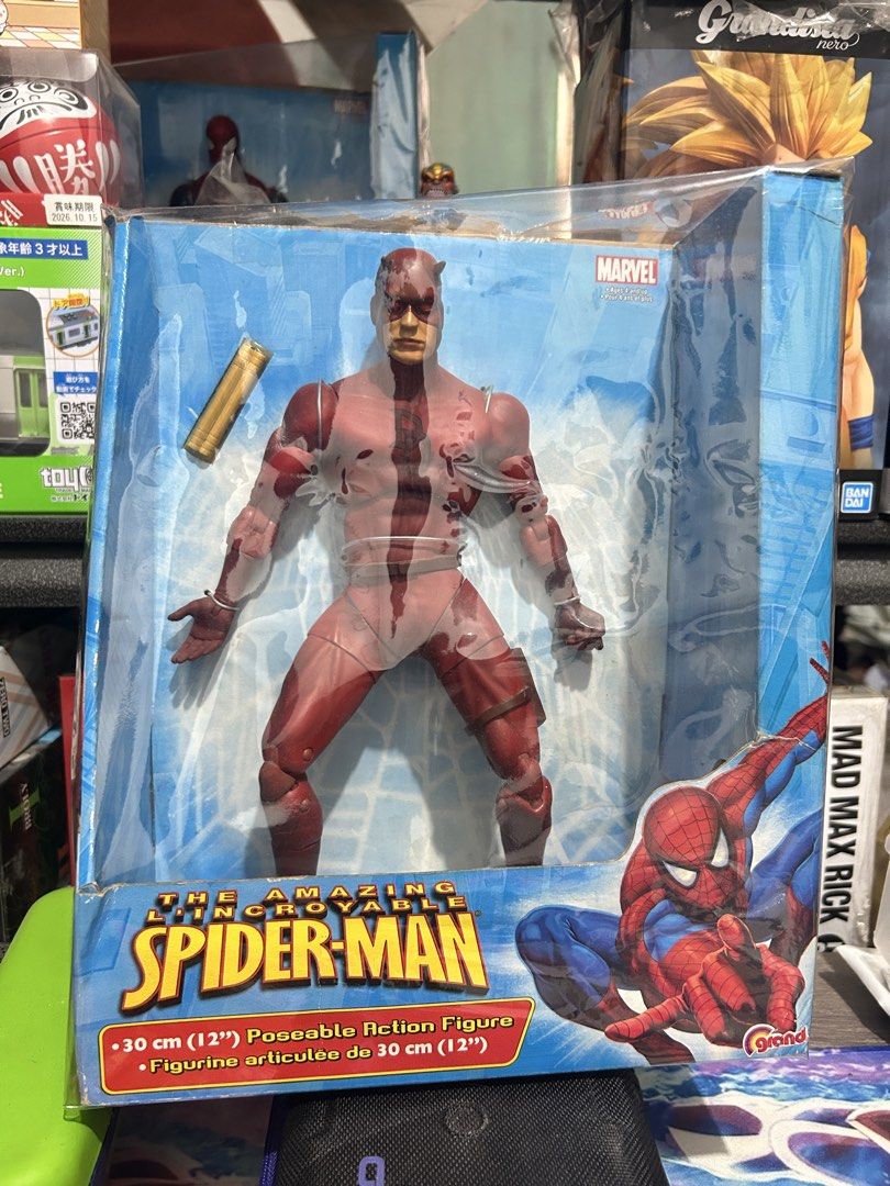 RUSH SALE !!! Marvel Daredevil 12 Inch Poseable Action Figure Boxed (Category: Figurines & Statues) located in Muntinlupa City. Submitted by capitalrg (Listing ID 1465238251, Image 1). Description: - 12-inch poseable Marvel Daredevil action figure in dynamic wired pose - never been played / NEW - Box shows noticeable wear and tear around the edges and corners.