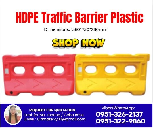 Material: HDPE Three-hole water-filled barrier 50pcs (Category: Construction Tools & Equipment) located in Caloocan City. Submitted by clevertiger-b8cb (Listing ID 1465198816, Image 1). Description: Three-hole water-filled barrier 50pcs PHP 316,800 Material: HDPE Dimensions: 1360*750*280mm 5kg, new material Without logo MOQ- 50pcs ✅ 100% LEGIT TRUSTED SUPPLIER! ✅ With Complete Legal Documents ✅ BIR Registered 📝Please note: Available by PRE-ORDER