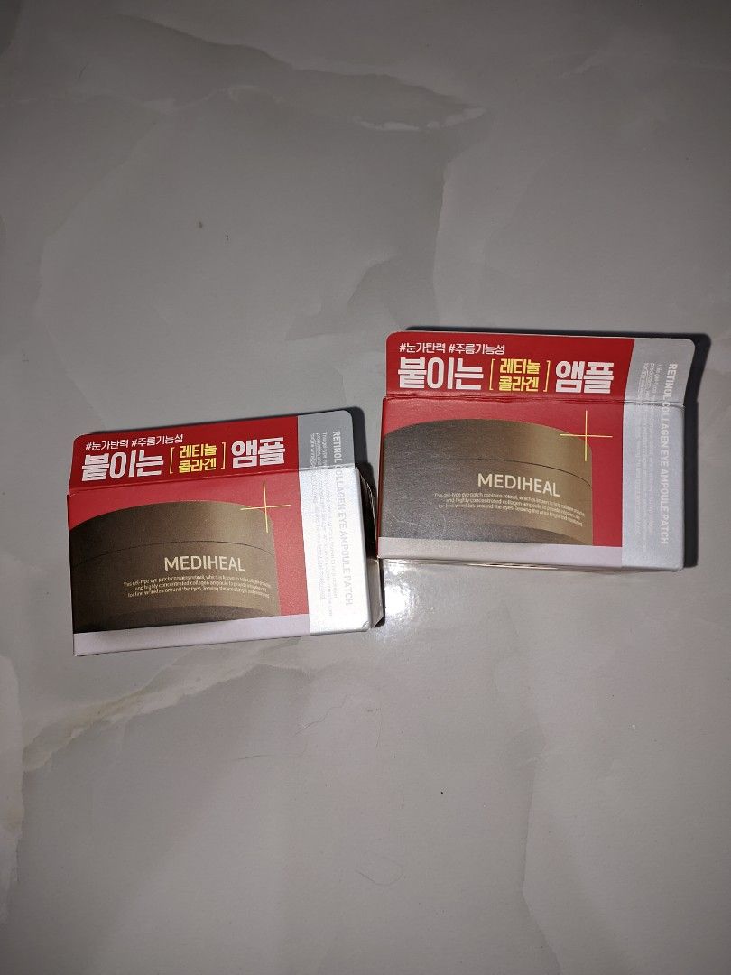 Mediheal retinol collagen eye ampoule patch (Category: Face Care) located in Pasig City. Submitted by pottyhead.22 (Listing ID 1465277544, Image 1). Description: 10.10 ~ holiday sale| price down from 500 selling price —————————————————————————————— - selling for 500 ea only, SRP 799+ - with freebie(s) 💛.