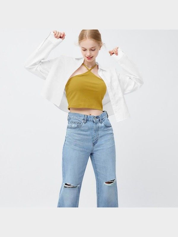 Medium GU Distressed Straight Jeans (Category: Jeans) located in Castillejos. Submitted by lalainecloset22 (Listing ID 1465241371, Image 1). Description: - Brand: GU - Style: Distressed Straight Jeans - Size: M (EU 38 / UK 10 / US 26) - Color: Medium wash blue - Design: Straight-cut leg with stylish knee distress details - Condition: 7/10 good pre-loved condition.