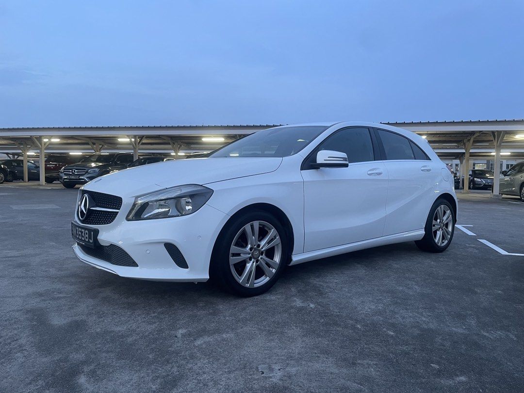 Mercedes-Benz A-Class A180 AMG Line (A) (Category: Used Cars) located in Singapore. Submitted by axonautomobile (Listing ID 1462175348, Image 1). Description: 1.4k Monthly with 4K downpay 1.6L 4-cylinder in-line Turbocharged engine producing 121bhp and 200nm of torque, sporty and responsive 7G-DCT transmission, Front WD Dual electric/memories seats, factory fitted audio system/Bluetooth interface, multi functional steering control. Paddle shifter