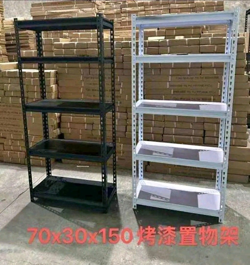 Metal en wood shelves (Category: Shelves, Cabinets & Racks) located in Manila. Submitted by minidivisoria (Listing ID 1465343164, Image 3). Description: Metal rack & botless rack❤️🤎🤎💚 5 layer all metal rack💚💙🤎❤️ 70*30*150-1500 90*30*180-1750 120*30*180-1950 120*40*200-2100 5 layer Botless rack💚💙🤎❤️ 120*40*200-2500 120*40*200 5 layer Plywood boltless rack❤️🤎💙💚 70"30"150- 1750 120*40*200-2200 6 layer metal rack💙🤎❤️💚 120*40*200-2500 N