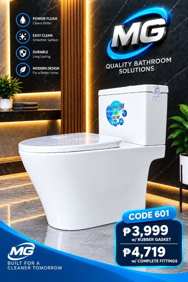 MG Quality Bathroom Solutions Toilet Bowl Code 880 (Category: Bathroom & Kitchen Fixtures) located in Manila. Submitted by mg_buildmart01 (Listing ID 1465342621, Image 2). Description: - Model: MG Quality Bathroom Solutions Toilet Bowl (Code 880) - Design: Modern, clean white finish - Flush Tech: Powerful flush system for maximum efficiency - Material: Premium, durable, long-lasting ceramic - Maintenance: Smooth, easy-clean surface - Options: Ava
