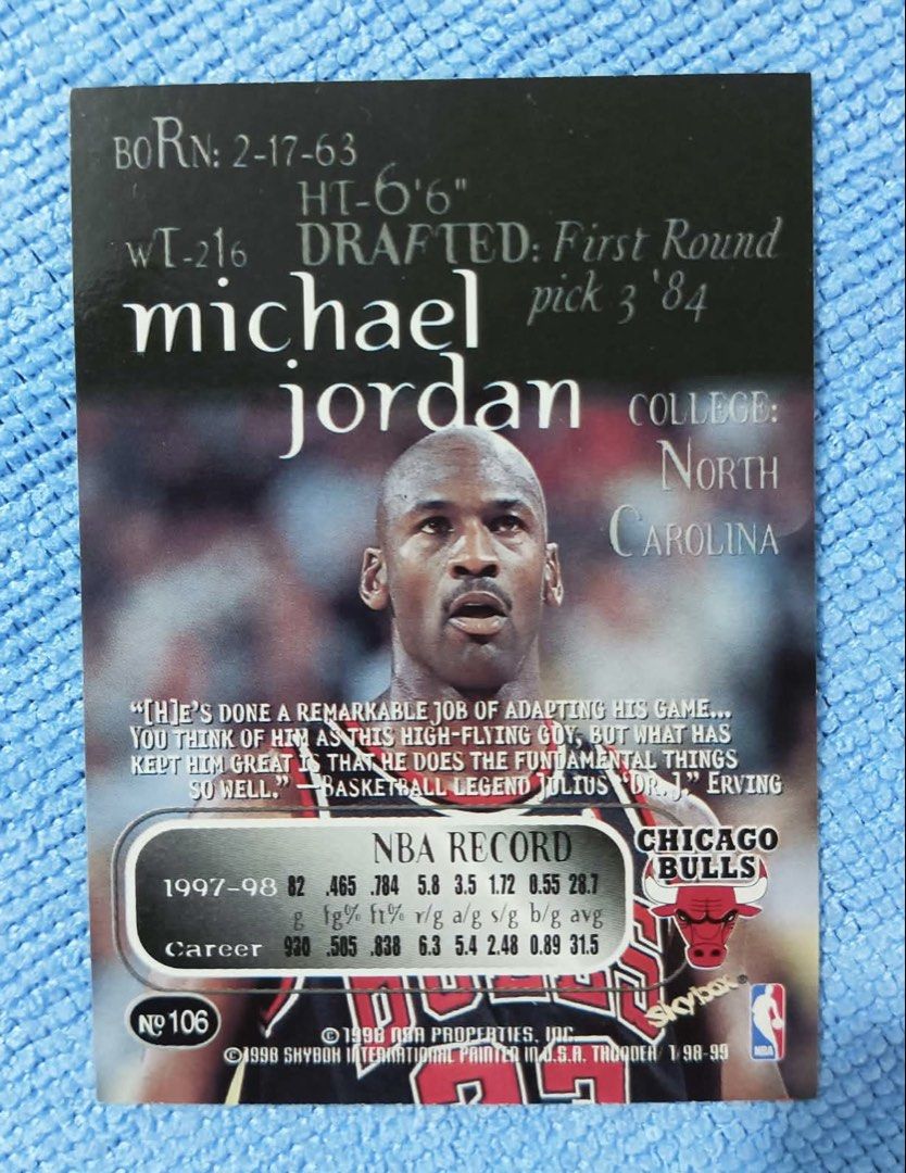 Michael Jordan Skybox Thunder (Category: Raw Singles) located in Batangas. Submitted by hobbysyo (Listing ID 1465345619, Image 2). Description: Mop Gcash or Bpi addl sf.