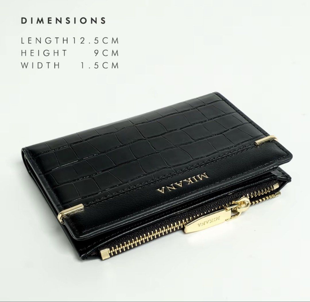 Mikana Short Wallet (Category: Wallets & Card holders) located in Marikina City. Submitted by kmelody123 (Listing ID 1465363152, Image 1). Description: Brand new! Never been used PU Leather material Gold zipper and close snap RFS: decluterring (Pay First, Deliver After).
