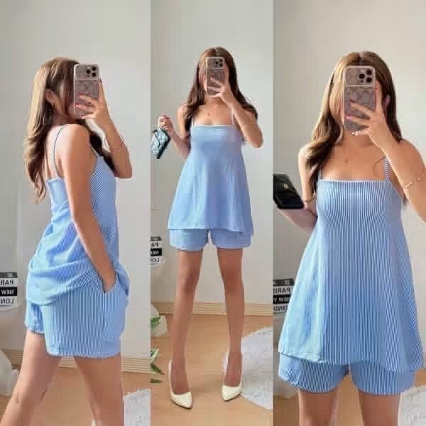 MIRAH STRIPES TOP AND PANTS TERNO (Category: Sets or Coordinates) located in Cainta. Submitted by agirlnamedkatkatII (Listing ID 1465200390, Image 3). Description: MIRAH STRIPES TOP AND SHORT COORDS P290 FREESIZE CAN FIT FROM SMALL-LARGE FABRIC: SOFT CREPE FABRIC NOTE: PLEASE PROVIDE 2ND AND 3RD COLOR OPTIONS.