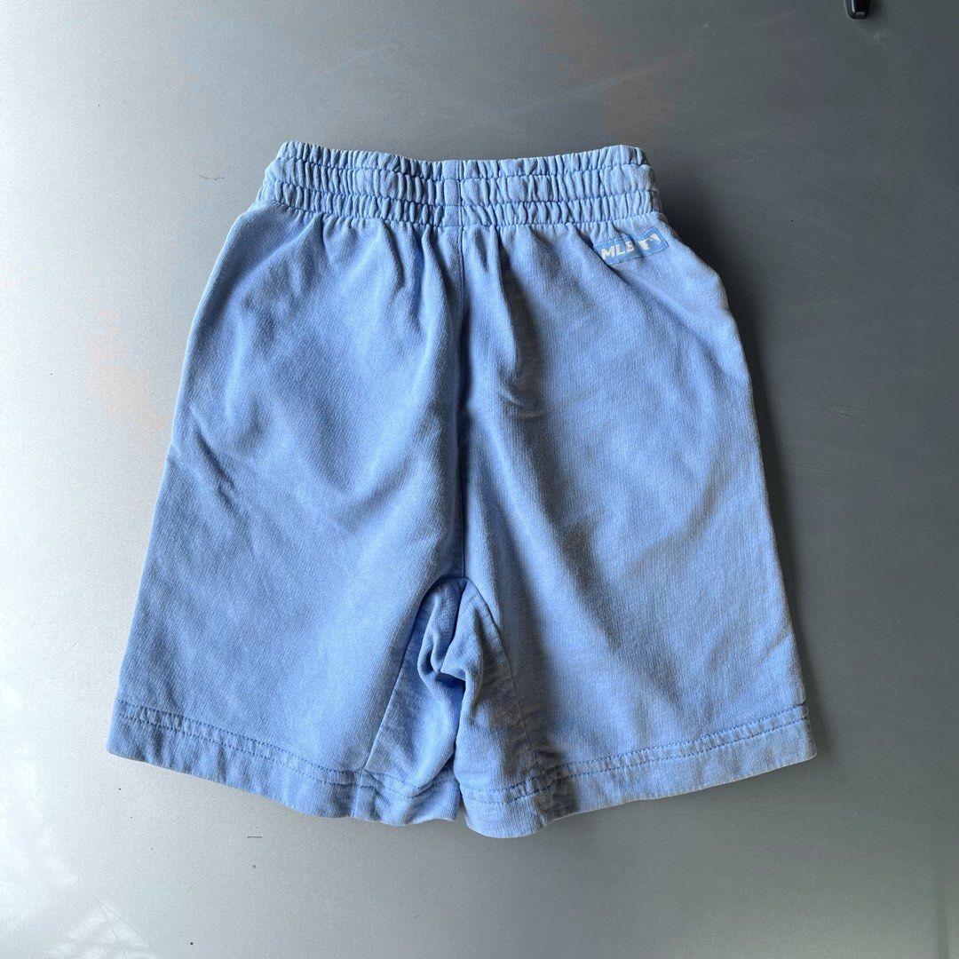 MLB Los Angeles Dodgers Blue Sweatshorts (Category: Babies & Kids Fashion) located in Mandaue City. Submitted by chinsyap_03 (Listing ID 1465302487, Image 2). Description: - Brand: MLB (Los Angeles Dodgers) - Color: Light Blue - Size: 110 - Features: Embroidered LA logo near front pocket, small MLB patch on back right hip - Comfort: Elastic waistband with adjustable drawstring - Pockets: Two functional side pockets - Condition: Brand new / Excell