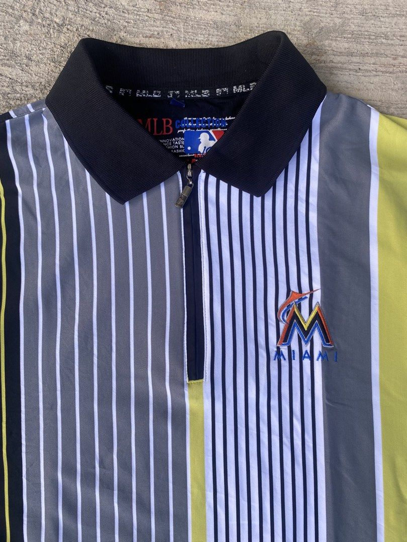 MLB Miami Vertical Stripes Quarter Zip Polo (0161) (Category: Tshirts & Polo Shirts ) located in Cebu City. Submitted by czar0518 (Listing ID 1465241101, Image 2). Description: MLB Miami Polo Shirt Width 20 Length 27 Excellent condition No issue Dm sure buyer.📩.
