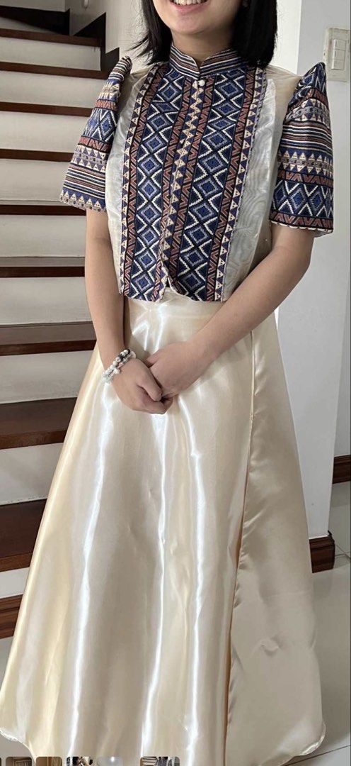 Modern Filipiana costume (Category: Traditional & Ethnic wear) located in Quezon City. Submitted by flyingmommie (Listing ID 1465208154, Image 2). Description: Bought the bolero for 470 - selling for 379 only Bought the wrap around for 500 - selling for 399 Used once only Get both for 750.
