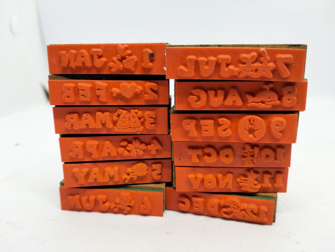 Months Wooden Stamp Set (Category: Educational & Learning Toys) located in Baguio. Submitted by toys_of_yesteryear (Listing ID 1465373744, Image 3). Description: 📌loc. Baguio ✅ Months Wooden stamp. Like new stamps. Damaged box packaging ✅Price: 400.00 + sf 👉Mop: Gcash 👉Mod: J&T only These are carefully hand-picked, hard-to-find pieces sourced from multiple suppliers. Some were acquired through bidding, and finding these items takes time, effor
