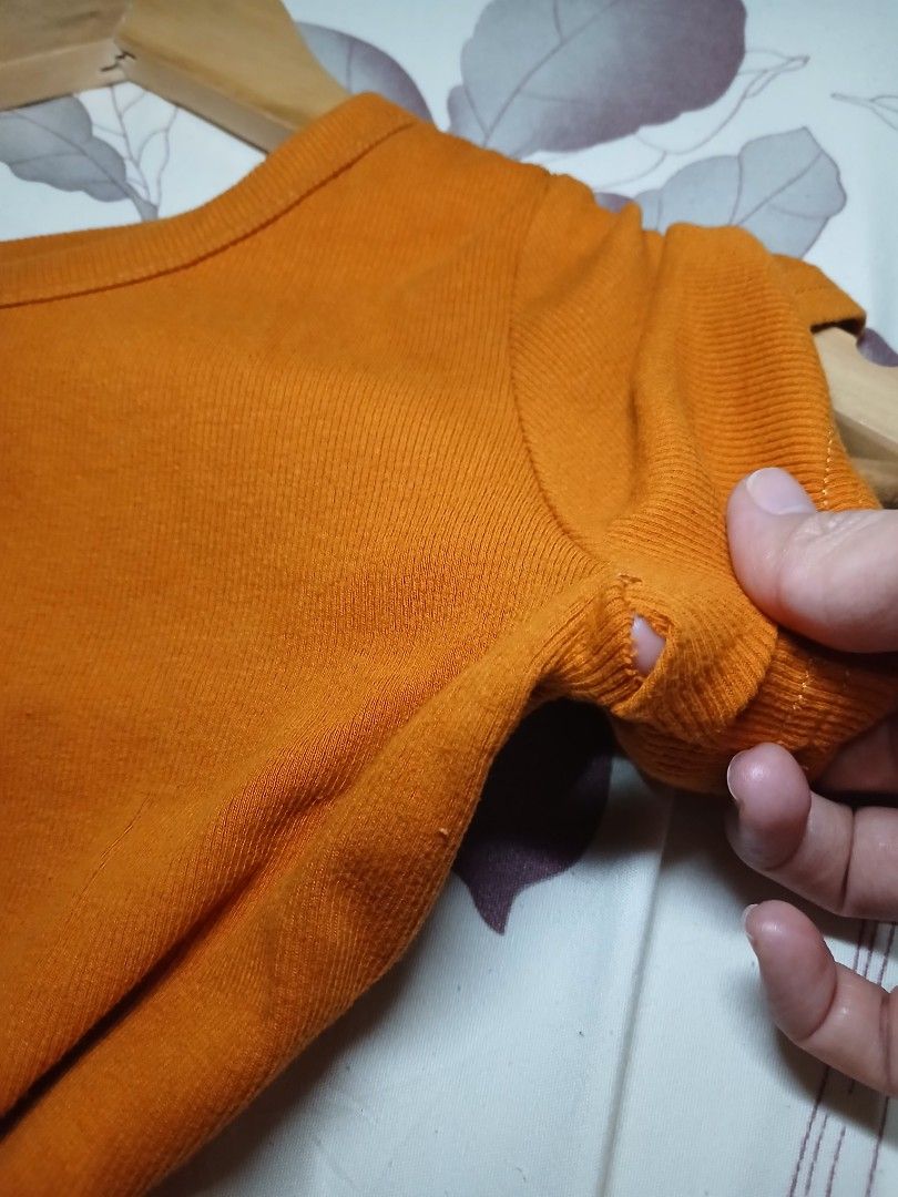 Mustard knitted crop top (Category: Shirts) located in Pasig City. Submitted by carmelaelizalde (Listing ID 1465367729, Image 3). Description: [BUY4 +1FREE] check my page for more sale items stretchy may loose tahi.