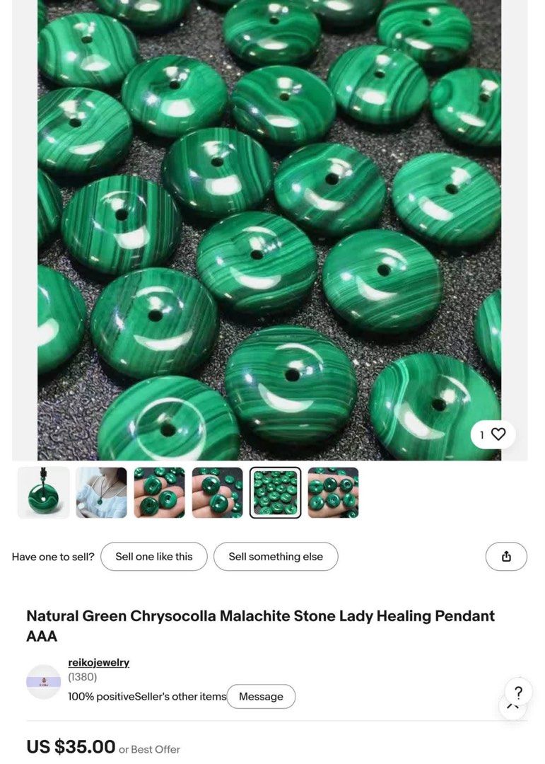 Natural Malachite Doughnut Pendant (Category: Necklaces) located in Baguio. Submitted by paatttyyyy (Listing ID 1465274747, Image 2). Description: ANG MAHAL PALA NITO! JACKPOTAN NIYO NA ITO 8 PCS LANG PO ITO 🤩 🥳🥳N E W A R R I V A L🥳🥳 8 pcs available only 🏷️ 100 each.