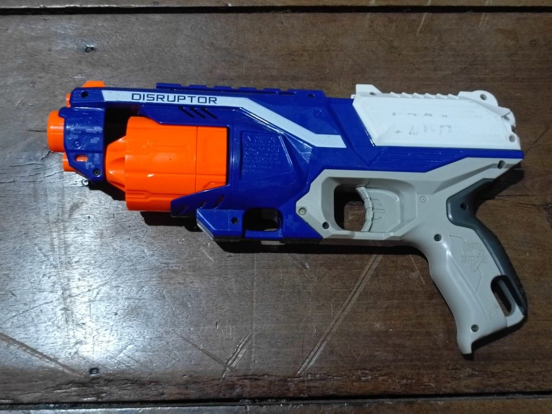 Nerf N-Strike Elite Disruptor (Category: Action & Battle Toys) located in Calbayog City. Submitted by thingsandstuff554 (Listing ID 1465284326, Image 2). Description: ✅ Working ✅ Good condition ❌ No darts included (Note: There's a permanent marker stain on the slide but it doesn't affect performance)..