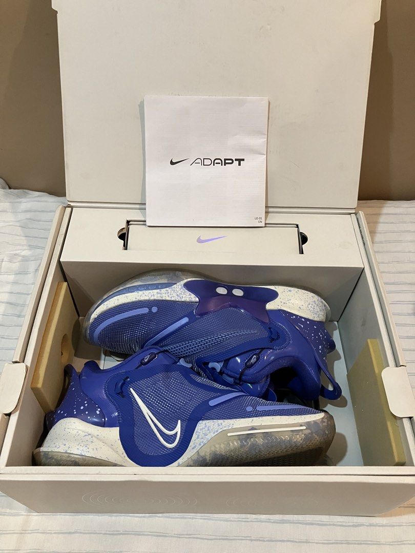 Nike Adapt Bb 2 (Category: Sneakers) located in Pulilan. Submitted by aneth11983 (Listing ID 1465277104, Image 1). Description: Nike Adapt BB 2.0 | Astronomy Blue Sneakers Self-lacing technology Size: 9 men’s / 10.5 women’s Personal Preowned ALL WORKING & TESTED ( dm for videos ) with box and charging pad Type-C cord and charger, needs replacement. ₱7000 nego + sf/df First to pay/ Payment first basis to get these pairs. MOP: Gcash payment / JnT c