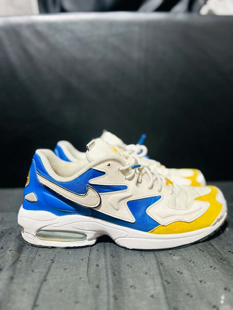 NIKE AIR MAX 2 LIGHT (Category: Casual Shoes) located in Manila. Submitted by neggy0128 (Listing ID 1465186127, Image 1). Description: NIKE AIR MAX 2 LIGHT – SIZE 10 👟 💙 Nike Air Max 2 Light 📏 Size: US 10 🎨 White / Blue / Yellow ✨ Good condition 💰 ₱900 – Negotiable Nike Air Max 2 Light. Still in good condition and ready to use. 📸 Actual photos posted 📩 PM/DM for inquiries. RFS: Seldom used / decluttering.