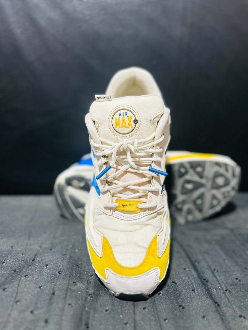 NIKE AIR MAX 2 LIGHT (Category: Casual Shoes) located in Manila. Submitted by neggy0128 (Listing ID 1465186127, Image 2). Description: NIKE AIR MAX 2 LIGHT – SIZE 10 👟 💙 Nike Air Max 2 Light 📏 Size: US 10 🎨 White / Blue / Yellow ✨ Good condition 💰 ₱900 – Negotiable Nike Air Max 2 Light. Still in good condition and ready to use. 📸 Actual photos posted 📩 PM/DM for inquiries. RFS: Seldom used / decluttering.