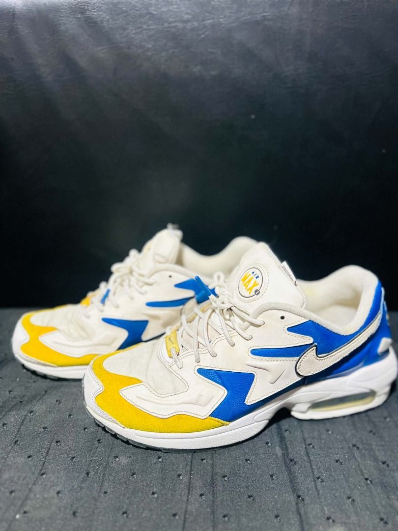NIKE AIR MAX 2 LIGHT (Category: Casual Shoes) located in Manila. Submitted by neggy0128 (Listing ID 1465186127, Image 3). Description: NIKE AIR MAX 2 LIGHT – SIZE 10 👟 💙 Nike Air Max 2 Light 📏 Size: US 10 🎨 White / Blue / Yellow ✨ Good condition 💰 ₱900 – Negotiable Nike Air Max 2 Light. Still in good condition and ready to use. 📸 Actual photos posted 📩 PM/DM for inquiries. RFS: Seldom used / decluttering.