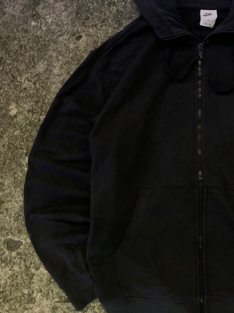 Nike Black Full Zip Hoodie (Category: Hoodies) located in Manila. Submitted by loyspalencia (Listing ID 1465263381, Image 2). Description: - Black Nike hoodie - Full zip closure - Classic Nike swoosh logo on chest - Two convenient front pockets - Adjustable hood with drawstrings - Made in Indonesia - Size XXL - Dimes: W- 25 / L-27/ Sleeve- 23 - Execellent Condition .