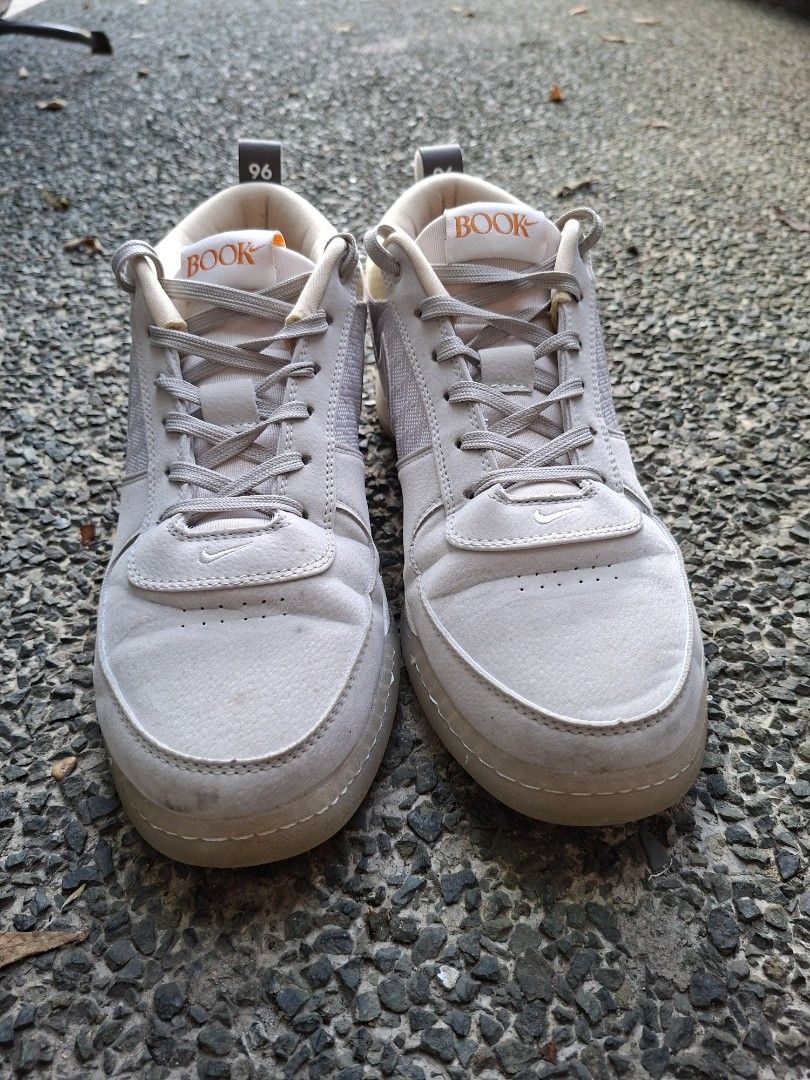 Nike Book 1 Mirage V2 Light Orewood Brown (Category: Sneakers) located in Manila. Submitted by mjsa-09198306 (Listing ID 1465192621, Image 2). Description: - Model: Nike Book 1 (Light Orewood Brown) OEM - Details: Signature Book branding, '96' heel pull tabs, and durable gum outsoles with herringbone traction - Cushioning: Responsive Air Zoom unit for comfort on and off the court - Condition: Pre-owned with minor dirt marks on uppers/midsoles and