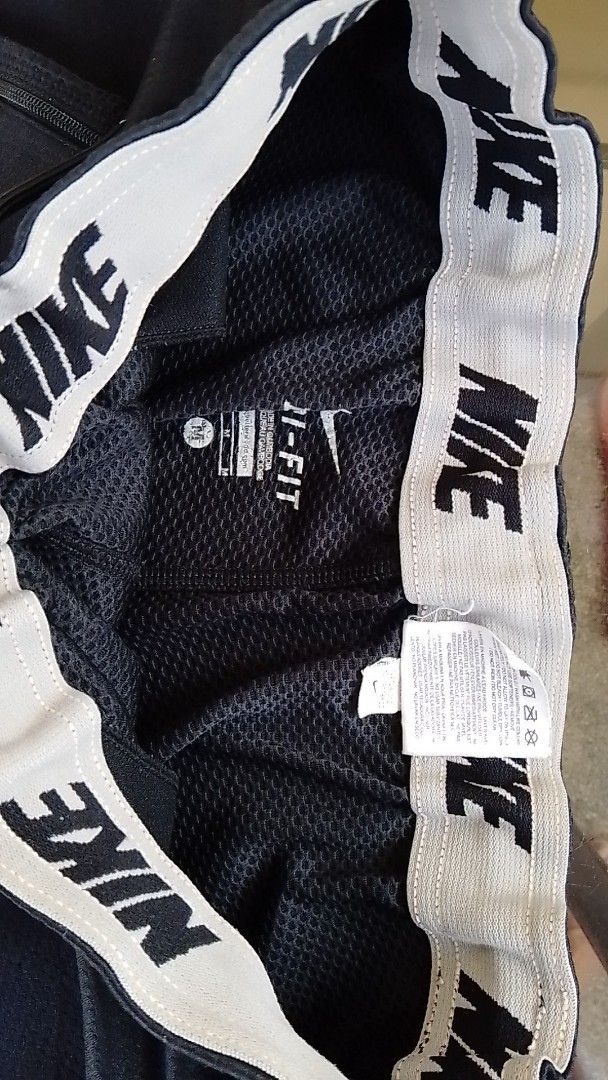 Nike Dri-FIT Black Jogger Pants Size M (Category: Joggers) located in Pasig City. Submitted by jolo.co (Listing ID 1465173230, Image 3). Description: - Authentic Nike training pants in sleek black - Size: Medium (tagged inner label) - Dri-FIT technology keeps you dry and comfortable - Bold Nike all-around elastic waistband with front drawstring - Breathable mesh side panels for extra airflow - Secure zippered side pockets and convenient ankle zip