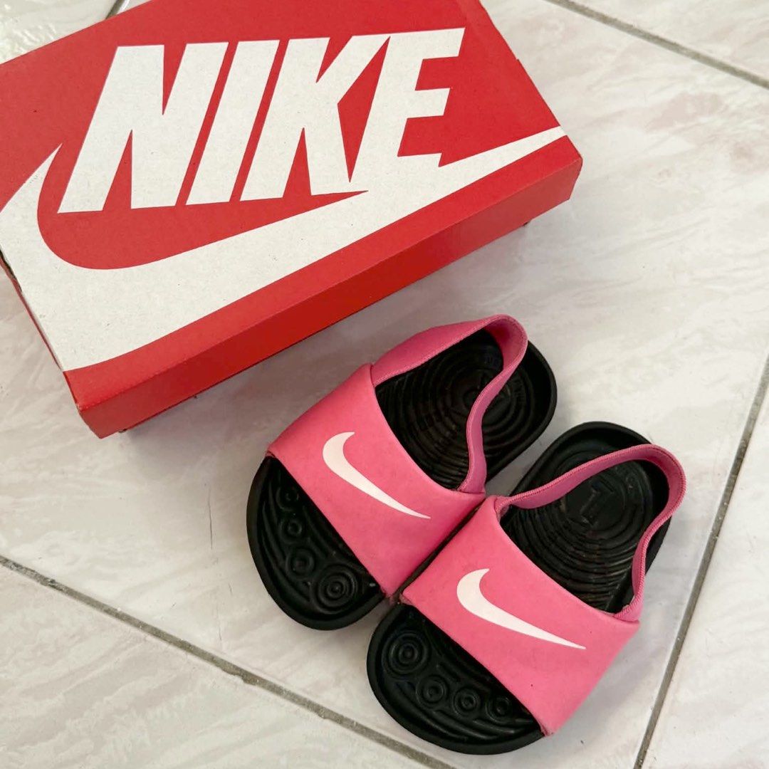Nike Kawa Slides 5C (Category: Babies & Kids Fashion) located in Manila. Submitted by majgestacio (Listing ID 1465296447, Image 1). Description: Preloved Nike Kawa Slides Size 5C Lightly used Shipping fees will be shouldered by the buyer. Options: Lalamove, Grab, and J&T Express.