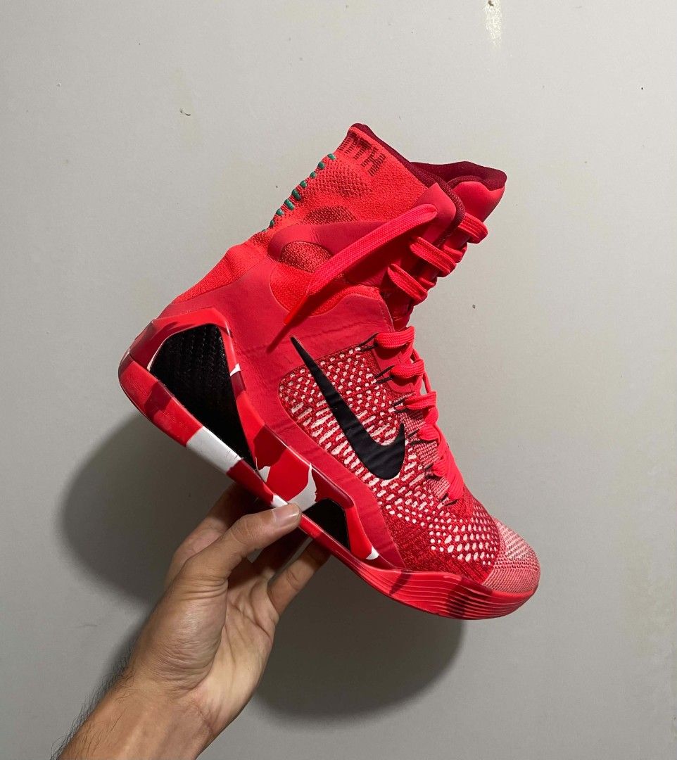 Nike Kobe IX Elite High " Christmas PE " (Category: Sneakers) located in Bacolod City. Submitted by abkicks_apparel (Listing ID 1465338286, Image 1). Description: Size 10.5 Us Mens 28.5 Cm Authentic Original As New Condition Used Twice Only Indoors No Box Pair Only No Hidden Issues .