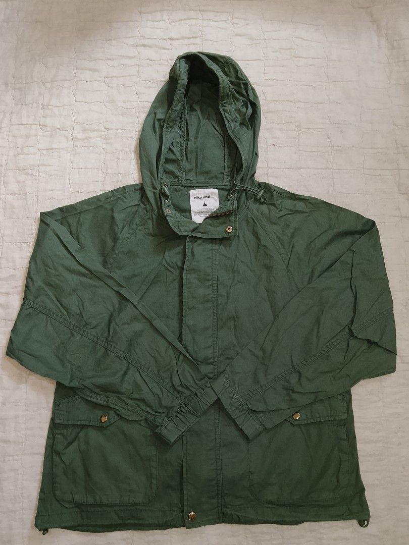 niko and...utility jacket (Category: Coats, Jackets and Outerwear) located in Bago City. Submitted by champsthrift. (Listing ID 1465285989, Image 1). Description: NIKO AND... Hooded Utility Jacket 🌲 📌 Color: Dark Green / Olive 📌 Style: Hooded Utility Jacket 📌 Features: Multiple pockets • Drawstring hood • Snap button closure • Adjustable cuffs 📌 Condition: Pre-loved — please manage expectations regarding minor signs of use.