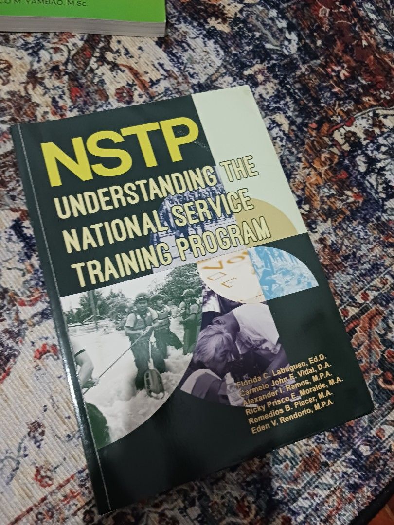 NSTP Understanding The National Service Training Program Book (Category: Textbooks) located in Quezon City. Submitted by rdonelle (Listing ID 1465296994, Image 1). Description: - Title: NSTP Understanding The National Service Training Program - Authors: Florida C. Labuguen, Carmelo John E. Vidal, Alexander I. Ramos, Ricky Prisco E. Morales, Eden V. Rendorio - Cover: Green and black with community service and rescue photos - Ideal for: College stu