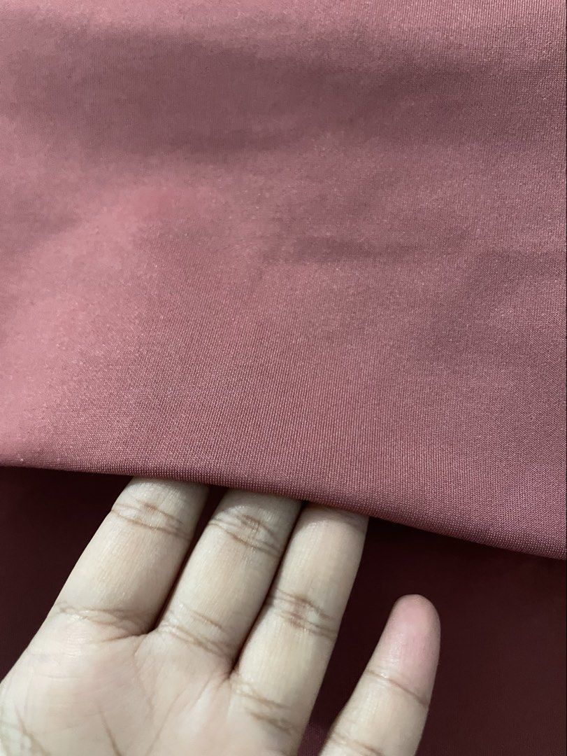 Formal Dress | Off-shoulder (Category: Dresses) located in Indang. Submitted by itsginnpom (Listing ID 1465260290, Image 3). Description: - Color: Dusty pink - Style: Off-shoulder bodycon dress with folded collar detail - Length: Knee-length - Fabric: Thick and soft texture - Size: Fits Small to Medium frames well (Model height: 4'11) - Condition: Clean and ready to wear.