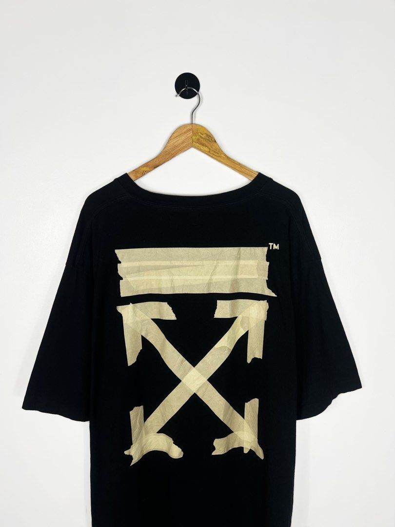 Off-White Tape Arrows Logo SS20 Shirt (Category: Tshirts & Polo Shirts ) located in Bacolod City. Submitted by nodaysoff (Listing ID 1465184635, Image 3). Description: Off-White Tape Arrows Logo SS20 Shirt - Authentic Measures: 30x34 | 3/4XL Oversized Excellent condition Flaws: Minimal hairline on front print only ₱1,500.