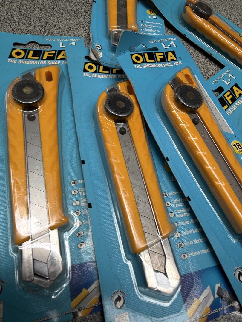 Olfa cutters (Category: Office Furniture & Fixtures) located in Davao. Submitted by parteawares2 (Listing ID 1465315460, Image 2). Description: Olfa big heavy duty cutters.