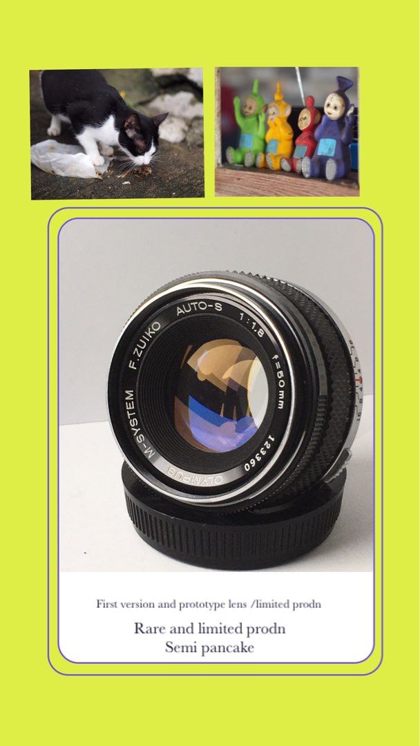 Olympus zuiko lens limited prodn (Category: Lens & Kits) located in Las Pinas. Submitted by film101 (Listing ID 1465206620, Image 1). Description: Olympus zuiko its a limited prodn lens its M-system model -its a semi less height than 2nd and 3rd model as compare -semi pancake lens -first version OLympus M-system F.Zuiko Auto -S 50mmf1.8 -minimum 0.45mm-10mm Inf -with lens cap and bottom cap --------/ Condition of lens Clean optixs ready to use Wi