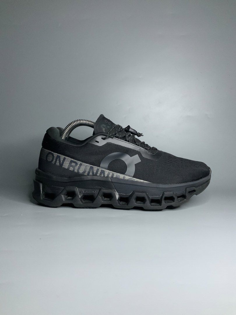 ON Running Cloudmonster 2 shoes in black (Category: Sneakers) located in Cavite. Submitted by kalye_footwear (Listing ID 1465335309, Image 1). Description: - ON Running Cloudmonster 2 shoes in black - Us 8, Euro 41, Cm 26 - Ideal for running and everyday wear - Unique sole design for superior comfort and support - Quick-tie lacing system for easy on-and-off - Includes premium SIDAS insoles - Perfect for your next run or workout .