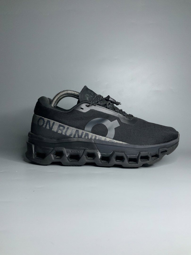 ON Running Cloudmonster 2 shoes in black (Category: Sneakers) located in Cavite. Submitted by kalye_footwear (Listing ID 1465335309, Image 2). Description: - ON Running Cloudmonster 2 shoes in black - Us 8, Euro 41, Cm 26 - Ideal for running and everyday wear - Unique sole design for superior comfort and support - Quick-tie lacing system for easy on-and-off - Includes premium SIDAS insoles - Perfect for your next run or workout .