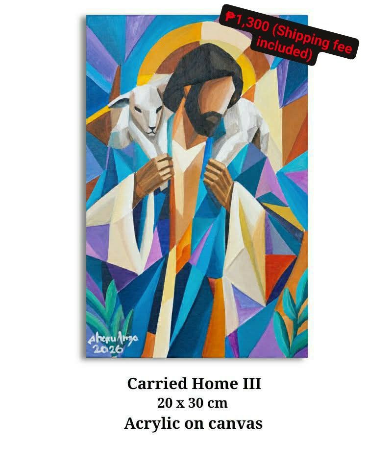 Painting (Category: Art & Prints) located in Malabon City. Submitted by sharu.ariza (Listing ID 1465205738, Image 3). Description: Available on hand - Medium: Acrylic paints on canvas - Size: 20 x 30 cm - Design: Geometric stained glass style - Details: Signed and dated by the artist in 2026 - Condition: , ready for display - Shipping: Free shipping included in the price.