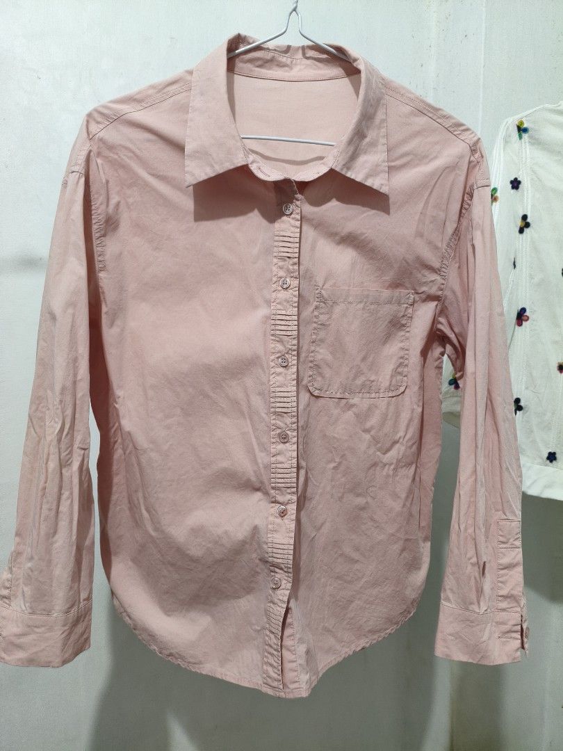 Peach button down long sleeve (Category: Blouses) located in Mandaluyong City. Submitted by shopmla (Listing ID 1465329635, Image 2). Description: .