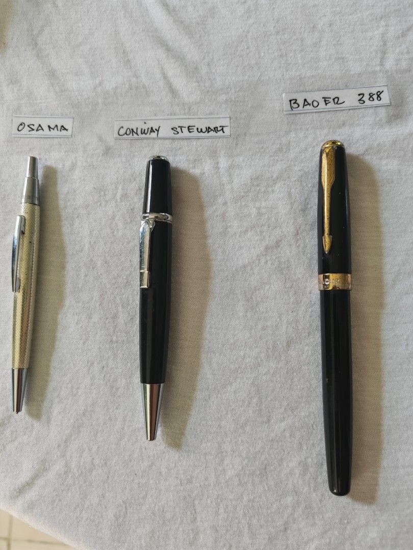 Pen collection (Category: Luxury Accessories) located in Calamba. Submitted by gentleearth_1dc372 (Listing ID 1465212274, Image 2). Description: St. Dupont/montblanc/baoer 388/ conway stewart/osama For refills.