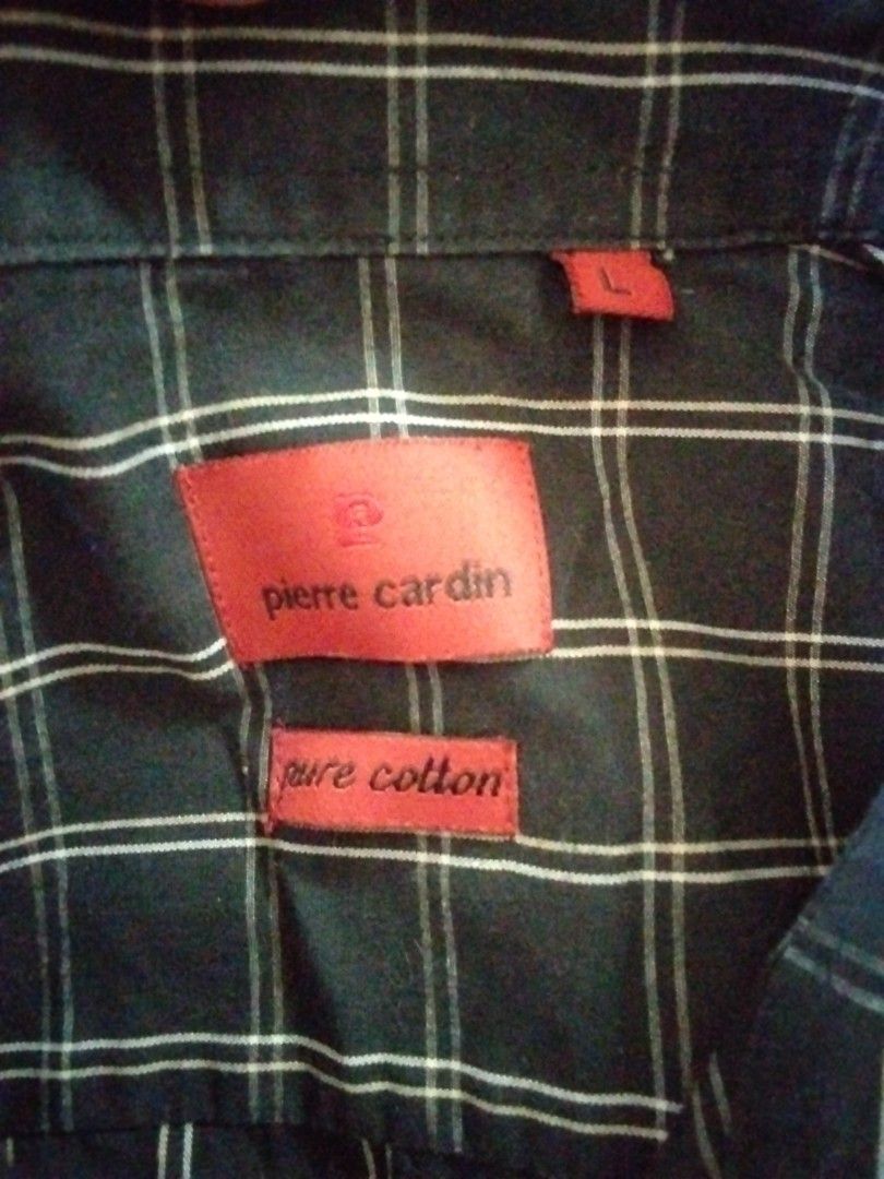 Pierre Cardin checkered Long sleeve front pocket (Category: Tshirts & Polo Shirts ) located in Calasiao. Submitted by alluringvenus.thriftshop (Listing ID 1465229830, Image 2). Description: very good condition from USA balik bayan box.